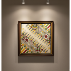 لوحة فنية تجسد فن القط العسيري