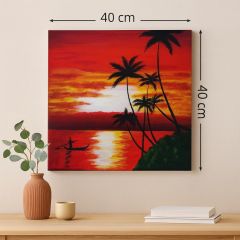 لوحة نخيل الغروب
